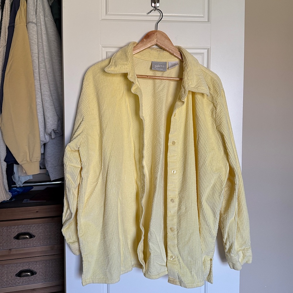 Vintage Blair Corduroy Button Down, size XL, yellow